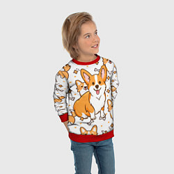 Свитшот детский Корги, цвет: 3D-красный — фото 2