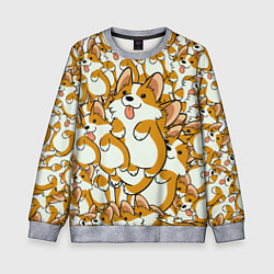Свитшот детский Корги, цвет: 3D-меланж