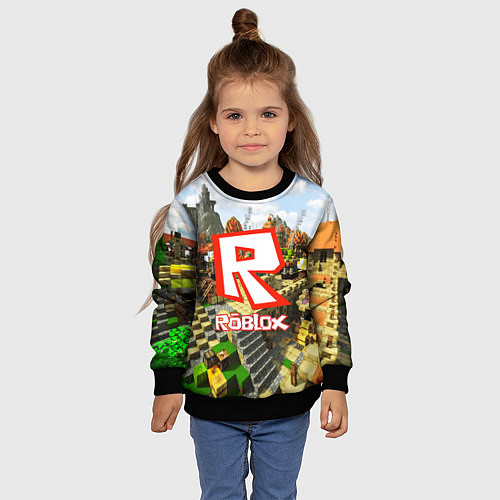 Детский свитшот ROBLOX / 3D-Черный – фото 4