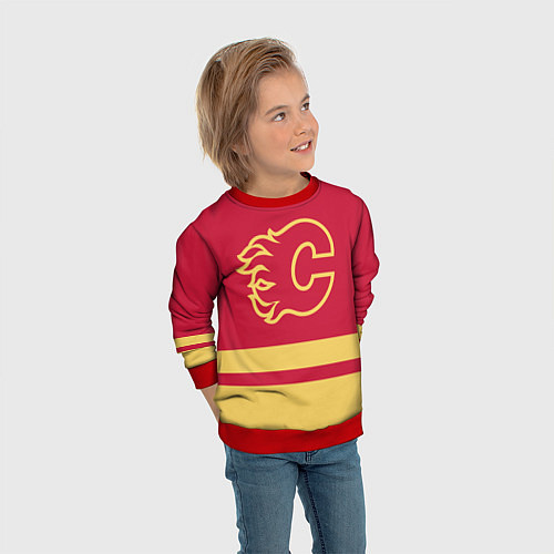 Детский свитшот Калгари Флэймз / 3D-Красный – фото 3