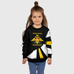 Свитшот детский Войска связи - громче крикнешь, дальше слышно, цвет: 3D-черный — фото 2