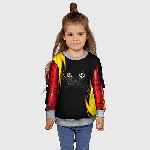 Детский свитшот Грозовой кошак / 3D-Меланж – фото 4