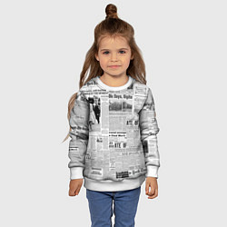 Свитшот детский Газета Newspaper, цвет: 3D-белый — фото 2