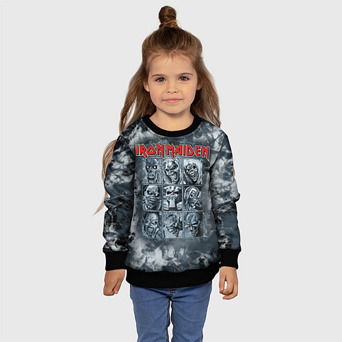 Детский свитшот Iron Maiden / 3D-Черный – фото 4