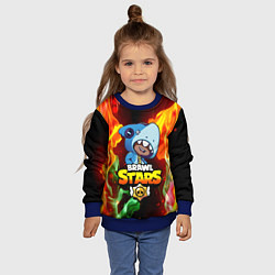 Свитшот детский BRAWL STARS LEON SHARK, цвет: 3D-синий — фото 2