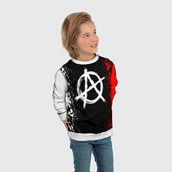 Свитшот детский АНАРХИЯ, цвет: 3D-белый — фото 2