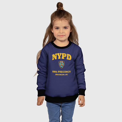 Детский свитшот Бруклин 9-9 департамент NYPD / 3D-Черный – фото 4