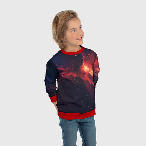Детский свитшот Космос / 3D-Красный – фото 3