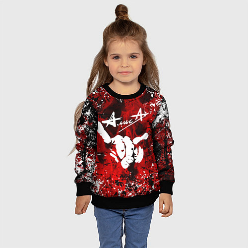 Детский свитшот Алиса / 3D-Черный – фото 4