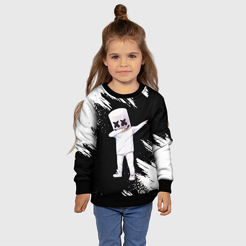 Детский свитшот Marshmello / 3D-Черный – фото 4