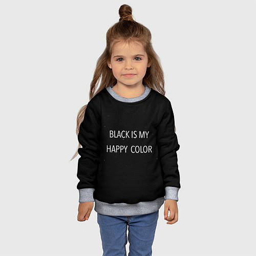 Детский свитшот Black / 3D-Меланж – фото 4