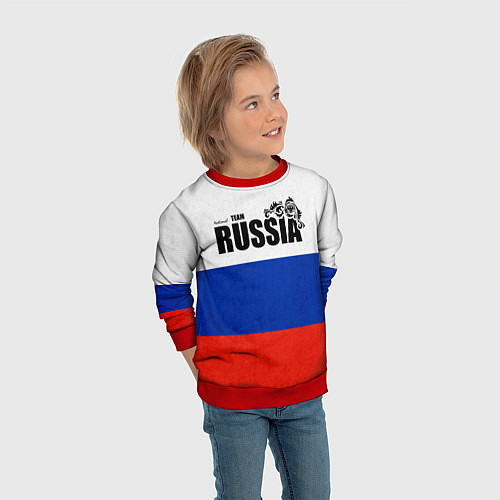 Детский свитшот Russia / 3D-Красный – фото 3