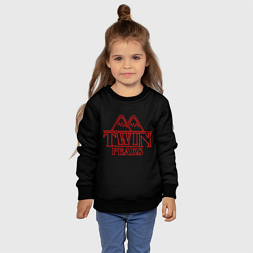 Детский свитшот Twin Peaks / 3D-Черный – фото 4