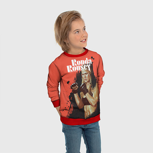 Детский свитшот Ronda Rousey / 3D-Красный – фото 3