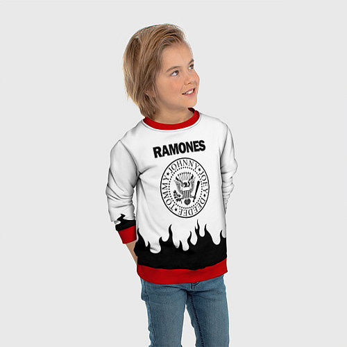Детский свитшот RAMONES / 3D-Красный – фото 3