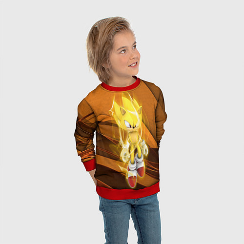 Детский свитшот Sonic / 3D-Красный – фото 3