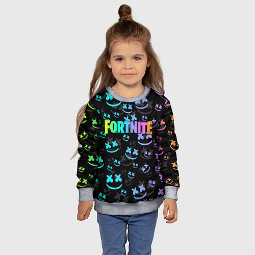 Детский свитшот Fortnite & Marshmello / 3D-Меланж – фото 4