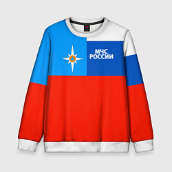Свитшот детский Флаг МЧС России, цвет: 3D-белый