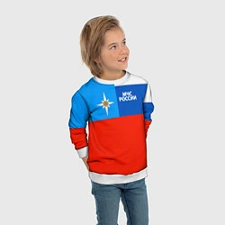 Свитшот детский Флаг МЧС России, цвет: 3D-белый — фото 2