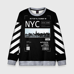 Свитшот детский Off-White: NYC, цвет: 3D-меланж