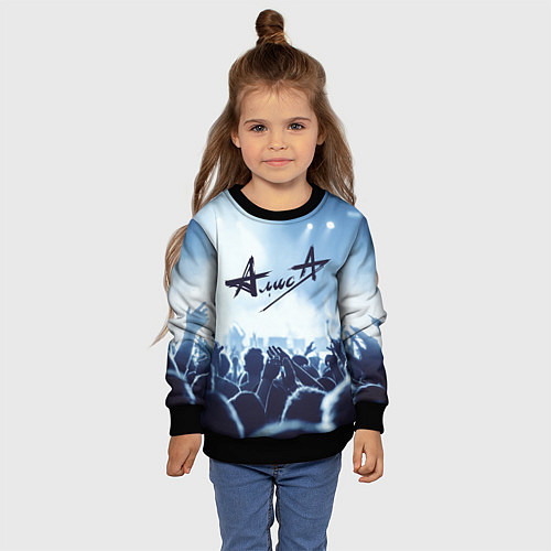 Детский свитшот Алиса / 3D-Черный – фото 4