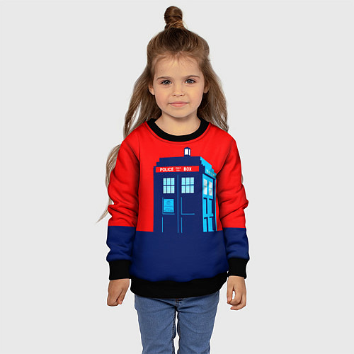 Детский свитшот IN TARDIS WE TRUST / 3D-Черный – фото 4