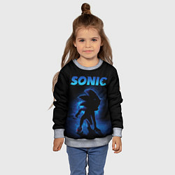 Свитшот детский Sonic in shadow, цвет: 3D-меланж — фото 2
