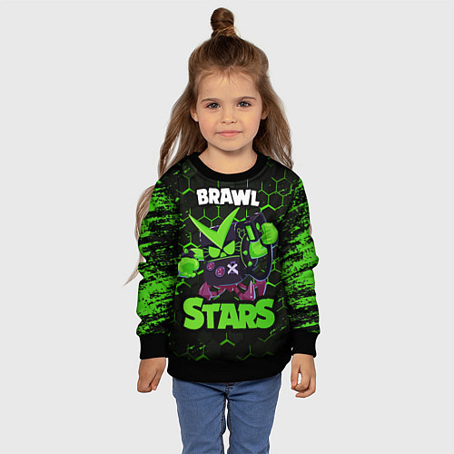 Детский свитшот BRAWL STARS VIRUS 8 BIT / 3D-Черный – фото 4
