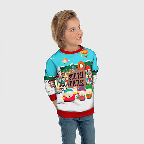 Детский свитшот South Park / 3D-Красный – фото 3