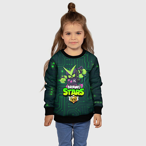 Детский свитшот BRAWL STARS VIRUS 8-BIT / 3D-Черный – фото 4