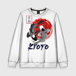 Свитшот детский Карпы Кои Киото, цвет: 3D-белый