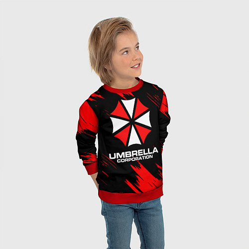 Детский свитшот Umbrella Corporation / 3D-Красный – фото 3