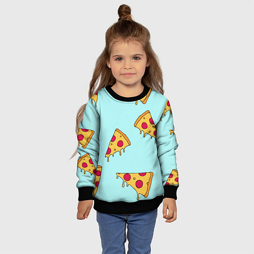 Детский свитшот Ароматная пицца / 3D-Черный – фото 4