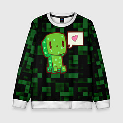 Свитшот детский Minecraft Creeper, цвет: 3D-белый