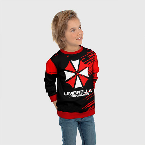 Детский свитшот Umbrella Corporation / 3D-Красный – фото 3