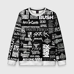 Свитшот детский Рок группы, цвет: 3D-белый