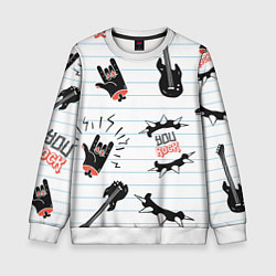 Свитшот детский Ты рокер, цвет: 3D-белый