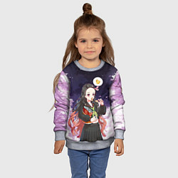 Свитшот детский Незуко, цвет: 3D-меланж — фото 2