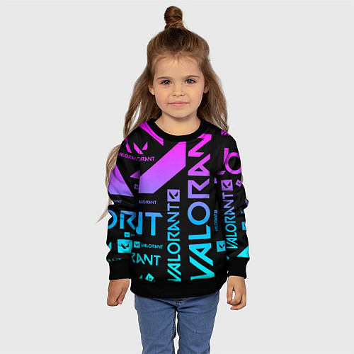 Детский свитшот Valorant / 3D-Черный – фото 4