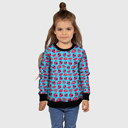Свитшот детский Губы Поп-арт, цвет: 3D-черный — фото 2