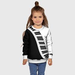 Свитшот детский Piano Пианино, цвет: 3D-белый — фото 2