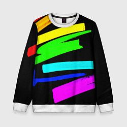 Свитшот детский НЕОНОВЫЕ КРАСКИ, цвет: 3D-белый
