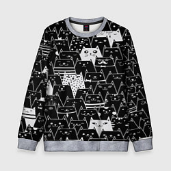 Свитшот детский КОТЫ BLACK, цвет: 3D-меланж