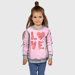 Свитшот детский Love Розы, цвет: 3D-меланж — фото 2