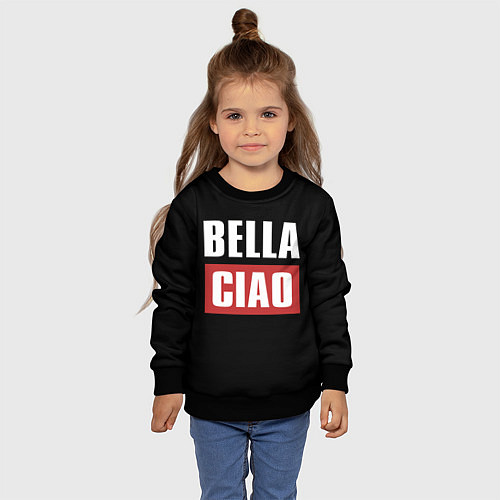Детский свитшот Bella Ciao / 3D-Черный – фото 4