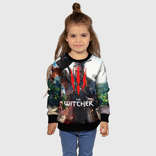 Детский свитшот The Witcher / 3D-Черный – фото 4