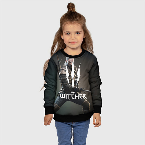 Детский свитшот The Witcher / 3D-Черный – фото 4