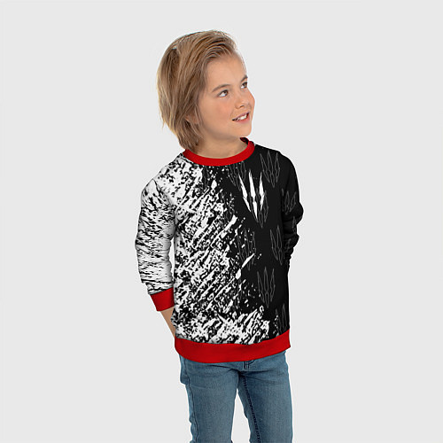 Детский свитшот The Witcher / 3D-Красный – фото 3