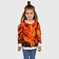 Свитшот детский ОГОНЬ, цвет: 3D-белый — фото 2