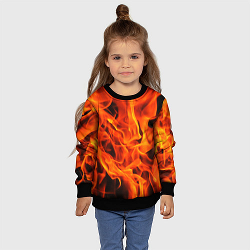 Детский свитшот ОГОНЬ / 3D-Черный – фото 4